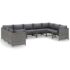 vidaXL 9 Piece Garden Lounge Set with Cushions Poly Rattan Grey - Image 2
