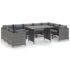 vidaXL 10 Piece Garden Lounge Set with Cushions Poly Rattan Grey - Image 2