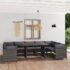 vidaXL 10 Piece Garden Lounge Set with Cushions Poly Rattan Grey