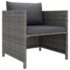 vidaXL 8 Piece Garden Lounge Set with Cushions Poly Rattan Grey - Image 7