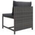 vidaXL 11 Piece Garden Lounge Set with Cushions Poly Rattan Grey - Image 7