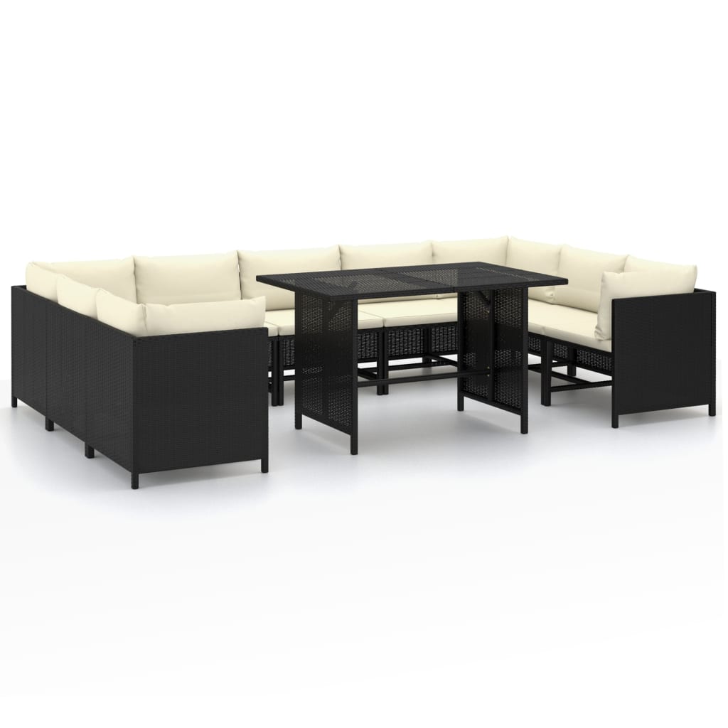 8720286287705_a_en_hd_1 vidaXL 10 Piece Garden Lounge Set with Cushions Poly Rattan Black - Image 2