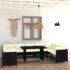 vidaXL 10 Piece Garden Lounge Set with Cushions Poly Rattan Black