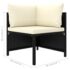 vidaXL 8 Piece Garden Lounge Set with Cushions Poly Rattan Black - Image 9