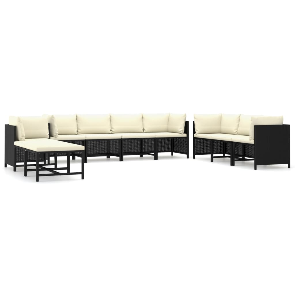 8720286287767_a_en_hd_1 vidaXL 10 Piece Garden Lounge Set with Cushions Poly Rattan Black - Image 2