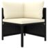 vidaXL 10 Piece Garden Lounge Set with Cushions Poly Rattan Black - Image 3