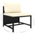 vidaXL 10 Piece Garden Lounge Set with Cushions Poly Rattan Black - Image 11