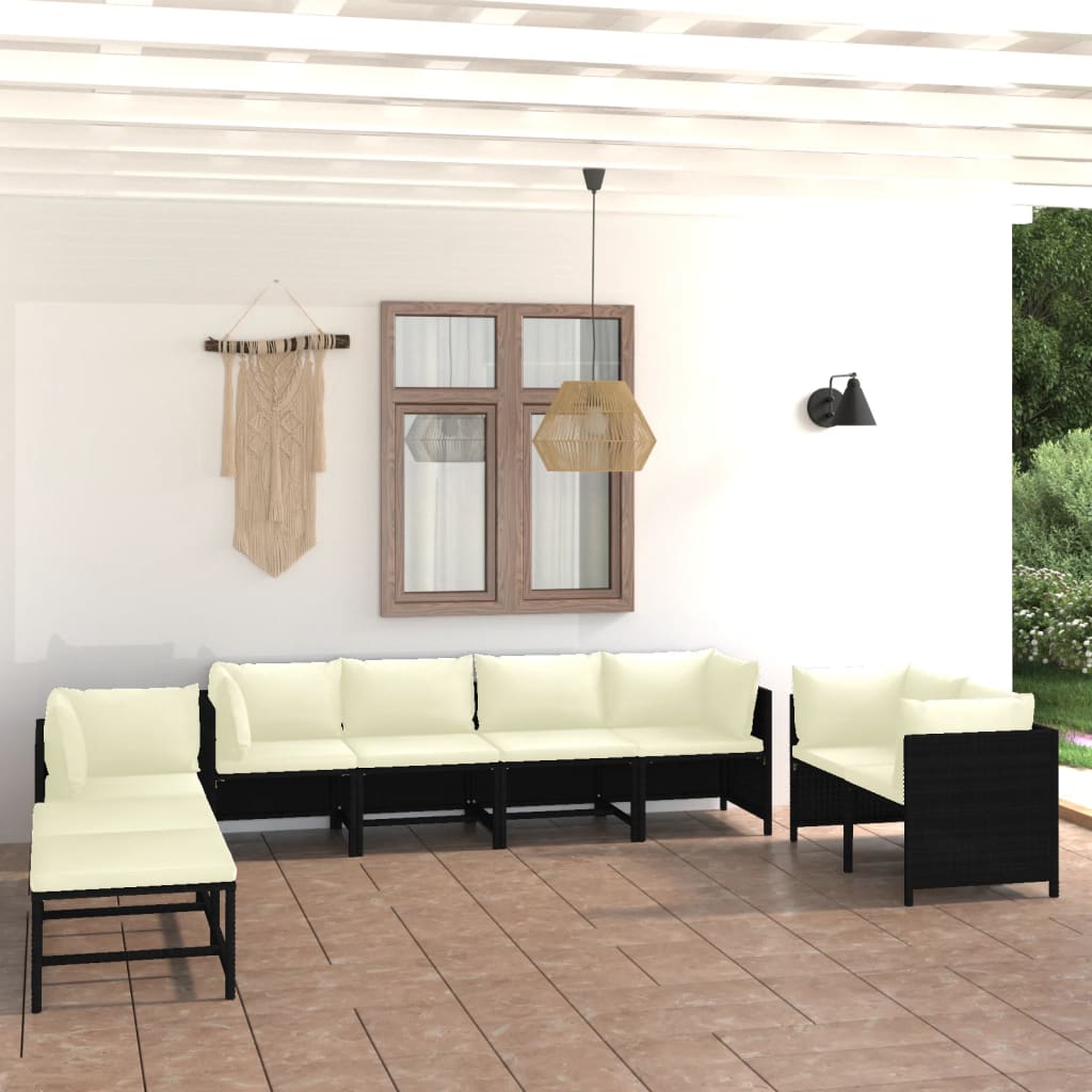 8720286287767_m_en_hd_1 vidaXL 10 Piece Garden Lounge Set with Cushions Poly Rattan Black - Image 1