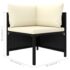 vidaXL 11 Piece Garden Lounge Set with Cushions Poly Rattan Black - Image 10