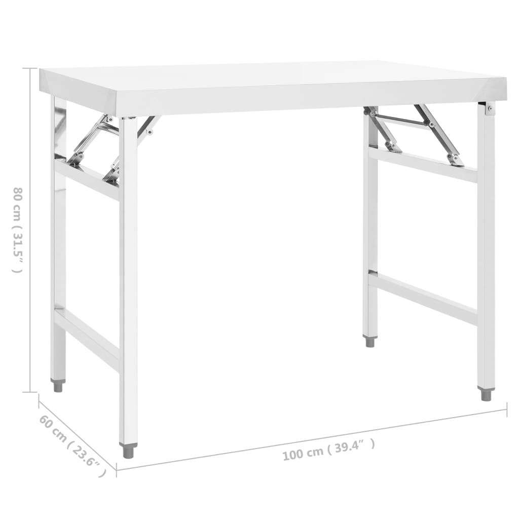 8720286288733_g_en_hd_6 vidaXL Kitchen Folding Work Table 100x60x80 cm Stainless Steel - Image 7
