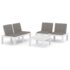 vidaXL 3 Piece Garden Lounge Set with Cushions Plastic White - Image 2