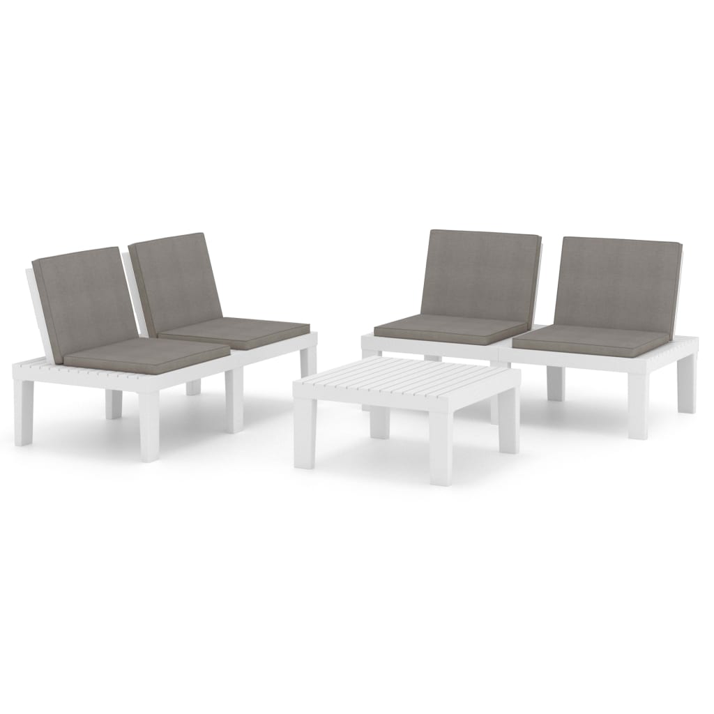 8720286288917_a_en_hd_1 vidaXL 3 Piece Garden Lounge Set with Cushions Plastic White - Image 2