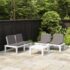 vidaXL 3 Piece Garden Lounge Set with Cushions Plastic White