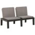 vidaXL 3 Piece Garden Lounge Set with Cushions Plastic Grey - Image 6