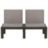 vidaXL 3 Piece Garden Lounge Set with Cushions Plastic Grey - Image 7