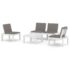 vidaXL 4 Piece Garden Lounge Set with Cushions Plastic White - Image 2