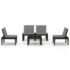 vidaXL 4 Piece Garden Lounge Set with Cushions Plastic Grey - Image 3