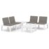 vidaXL 4 Piece Garden Lounge Set with Cushions Plastic White - Image 2