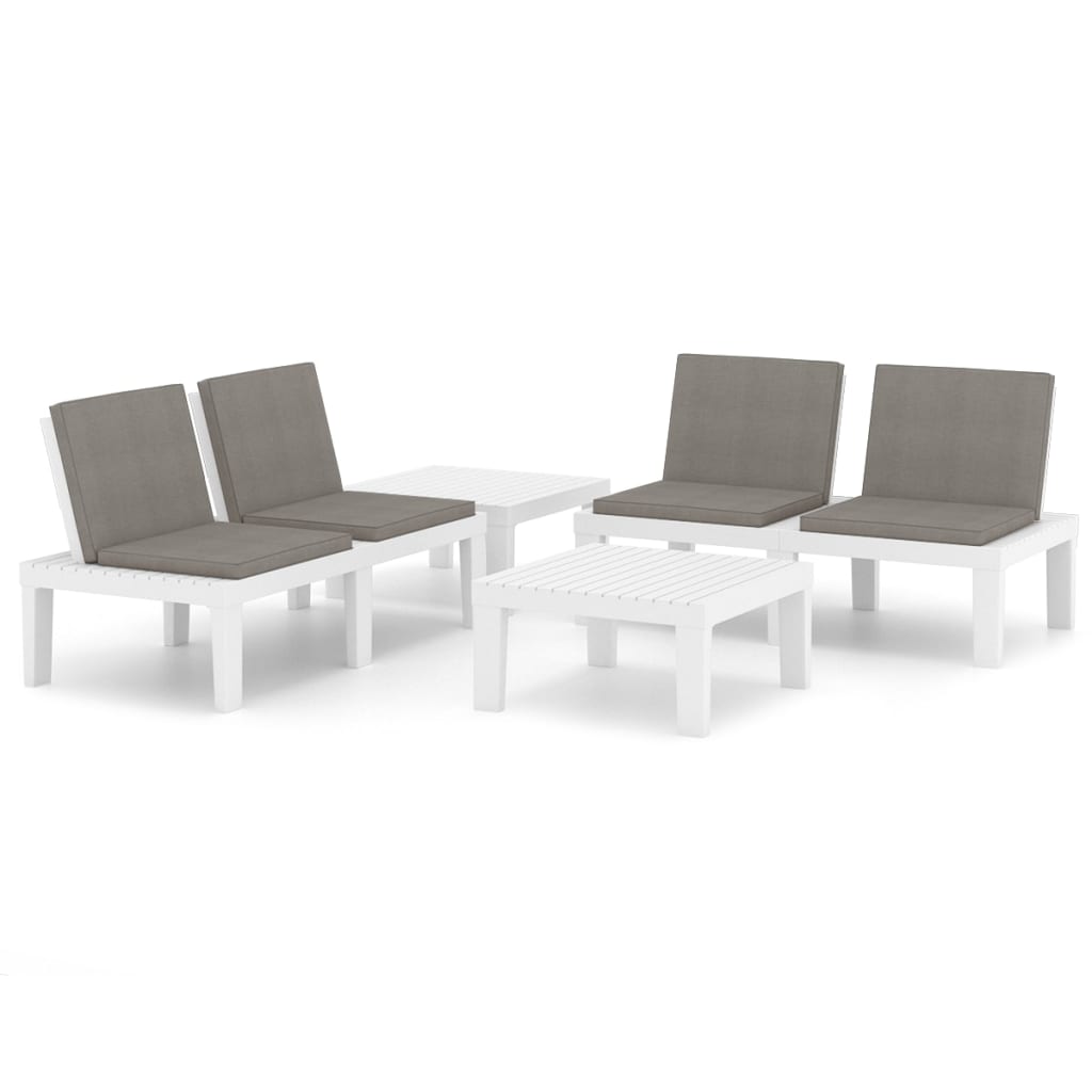 8720286288955_a_en_hd_1 vidaXL 4 Piece Garden Lounge Set with Cushions Plastic White - Image 2