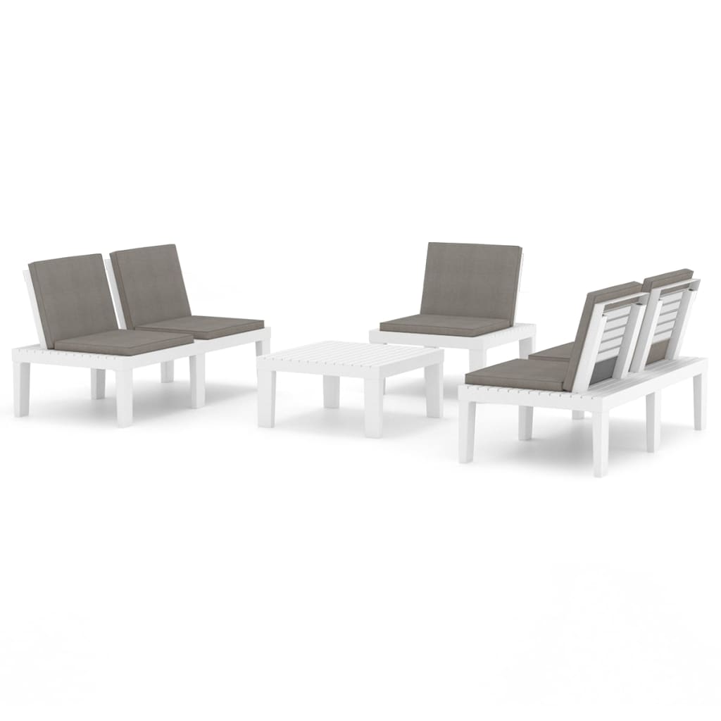 8720286288993_a_en_hd_1 vidaXL 4 Piece Garden Lounge Set with Cushions Plastic White - Image 2