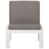 vidaXL 4 Piece Garden Lounge Set with Cushions Plastic White - Image 12