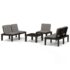 vidaXL 4 Piece Garden Lounge Set with Cushions Plastic Grey - Image 2
