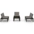 vidaXL 4 Piece Garden Lounge Set with Cushions Plastic Grey - Image 3