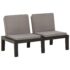 vidaXL 4 Piece Garden Lounge Set with Cushions Plastic Grey - Image 7