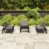 vidaXL 4 Piece Garden Lounge Set with Cushions Plastic Grey