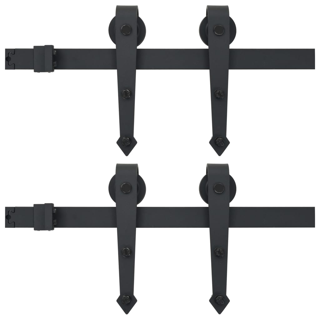 8720286289037_a_en_hd_1 vidaXL Sliding Door Hardware Kits 2 pcs 200 cm Steel Black - Image 2