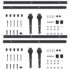 vidaXL Sliding Door Hardware Kits 2 pcs 200 cm Steel Black - Image 4