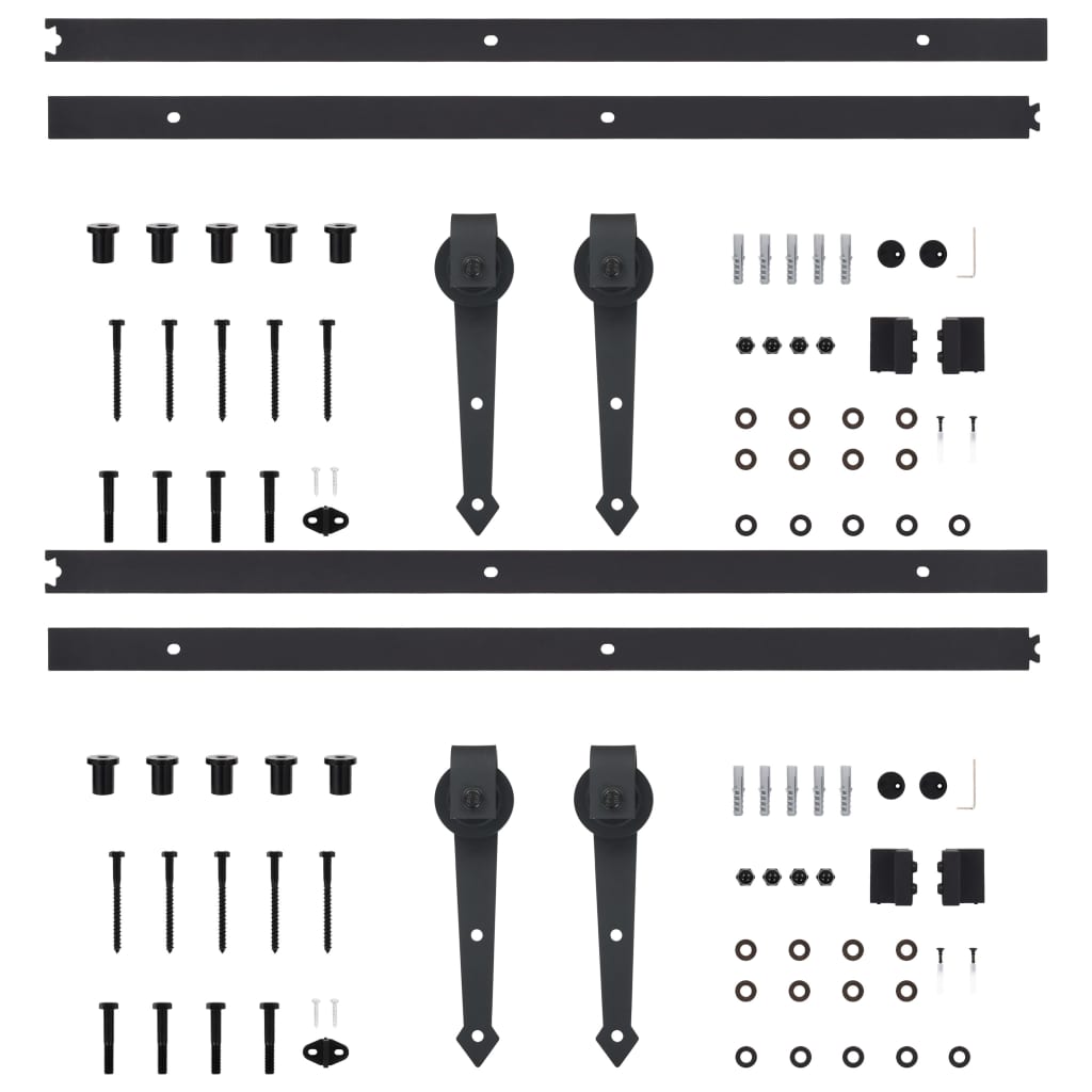 8720286289037_g_en_hd_2 vidaXL Sliding Door Hardware Kits 2 pcs 200 cm Steel Black - Image 4