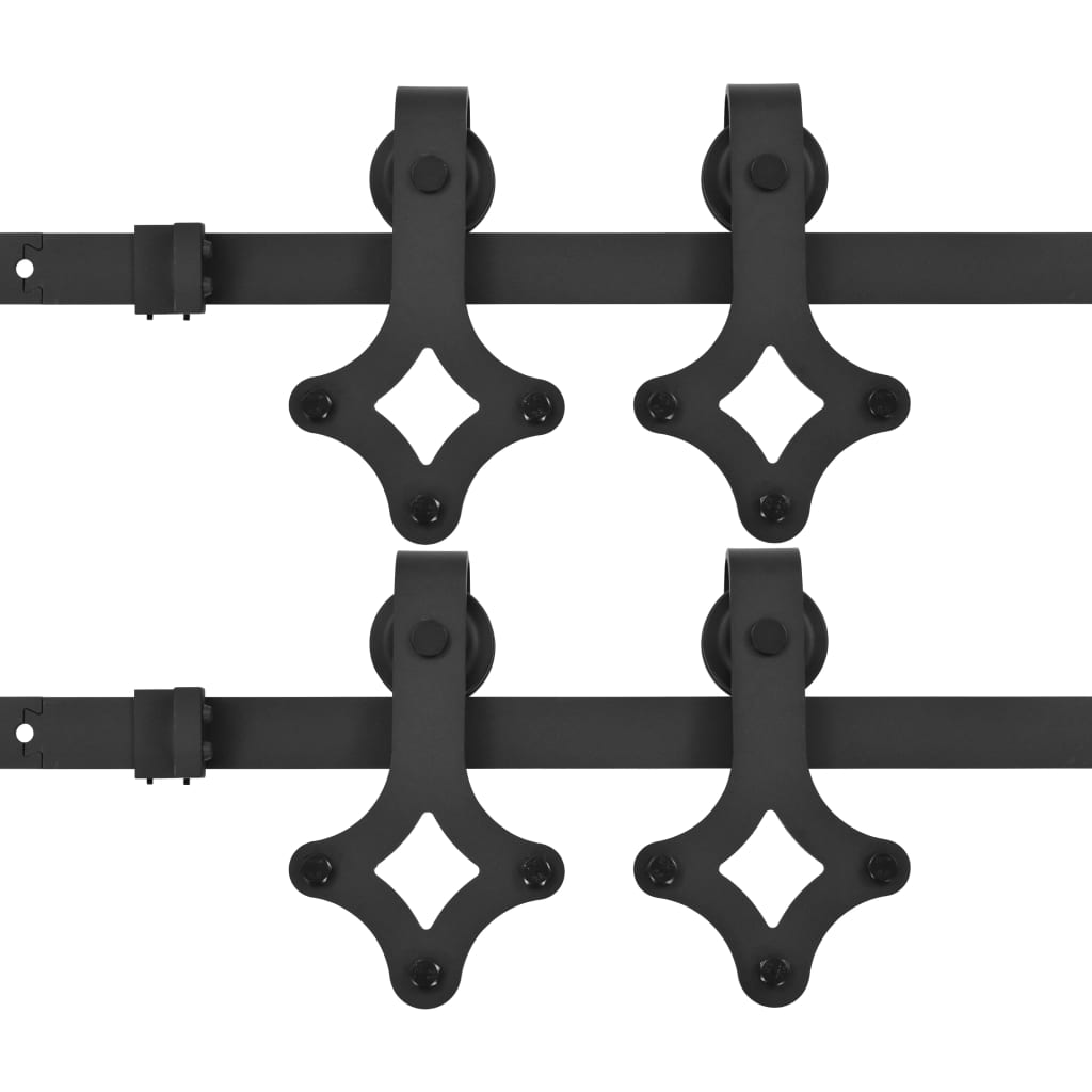 8720286289051_a_en_hd_1 vidaXL Sliding Door Hardware Kits 2 pcs 200 cm Steel Black - Image 2