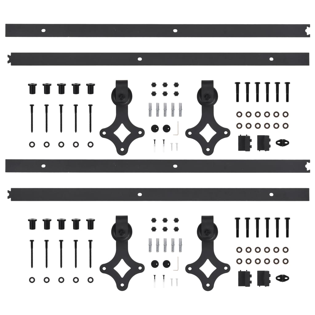 8720286289051_g_en_hd_2 vidaXL Sliding Door Hardware Kits 2 pcs 200 cm Steel Black - Image 4