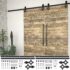 vidaXL Sliding Door Hardware Kits 2 pcs 200 cm Steel Black