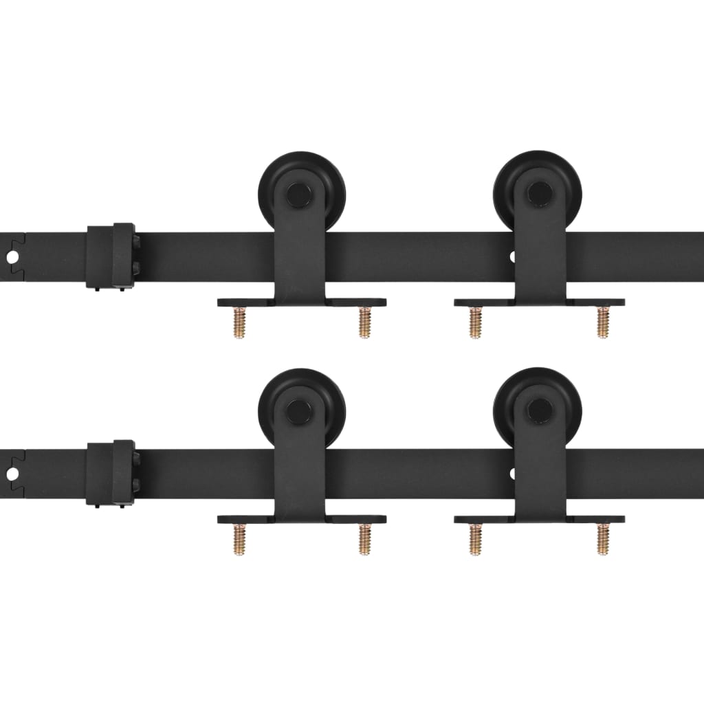 8720286289075_a_en_hd_1 vidaXL Sliding Door Hardware Kits 2 pcs 200 cm Steel Black - Image 2