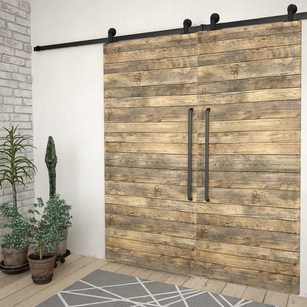 8720286289075_g_en_hd_1 vidaXL Sliding Door Hardware Kits 2 pcs 200 cm Steel Black - Image 3