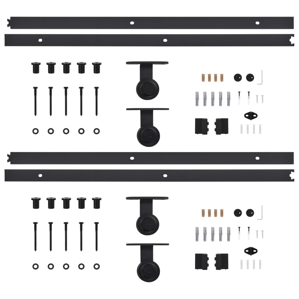 8720286289075_g_en_hd_2 vidaXL Sliding Door Hardware Kits 2 pcs 200 cm Steel Black - Image 4