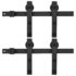 vidaXL Sliding Door Hardware Kits 2 pcs 183 cm Steel Black - Image 2