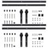 vidaXL Sliding Door Hardware Kits 2 pcs 183 cm Steel Black - Image 4