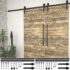 vidaXL Sliding Door Hardware Kits 2 pcs 183 cm Steel Black