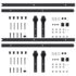 vidaXL Sliding Door Hardware Kits 2 pcs 200 cm Steel Black - Image 4
