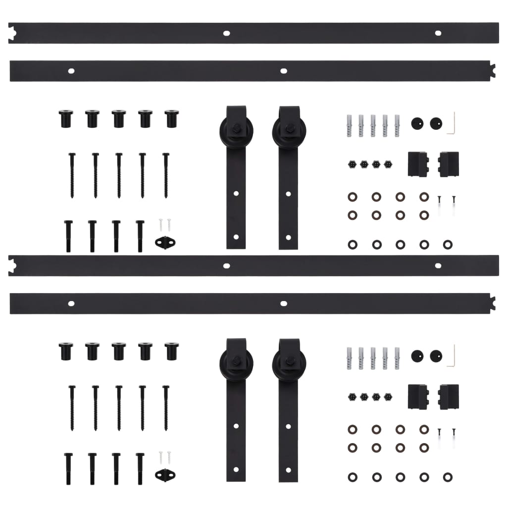 8720286289099_g_en_hd_2 vidaXL Sliding Door Hardware Kits 2 pcs 200 cm Steel Black - Image 4