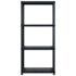vidaXL Storage Shelf 4-Tier Black 122x30.5x130 cm Plastic - Image 4