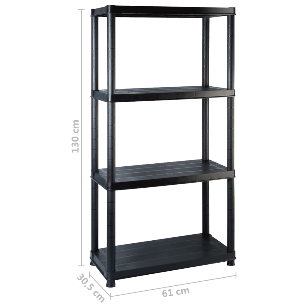 8720286289150_g_en_hd_6 vidaXL Storage Shelf 4-Tier Black 122x30.5x130 cm Plastic - Image 8
