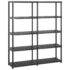 vidaXL Storage Shelf 5-Tier Black 142x38x170 cm Plastic