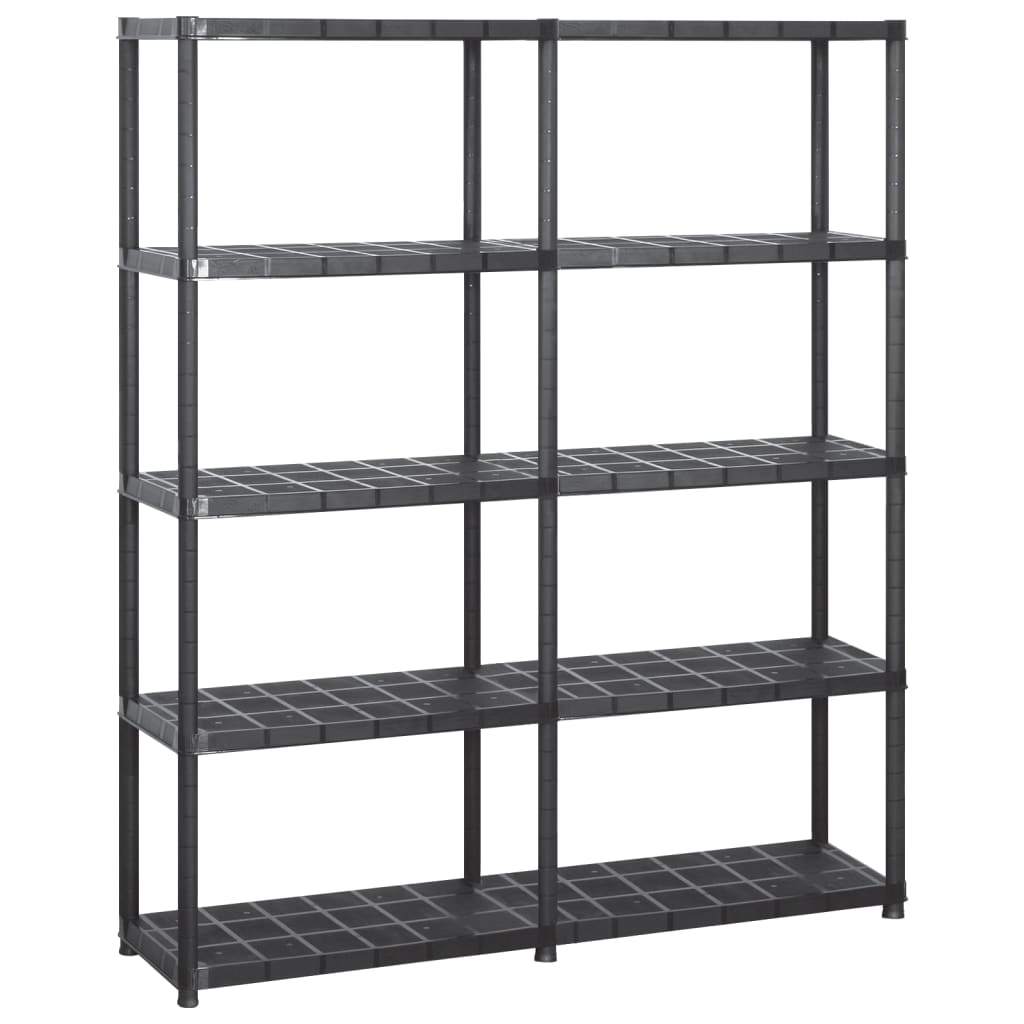 8720286289167_a_en_hd_1 vidaXL Storage Shelf 5-Tier Black 142x38x170 cm Plastic - Image 1
