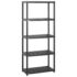 vidaXL Storage Shelf 5-Tier Black 142x38x170 cm Plastic - Image 2
