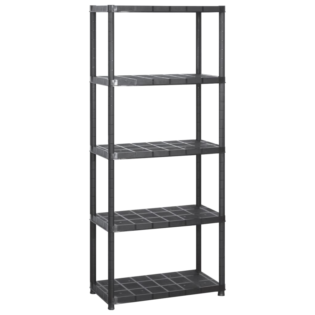 8720286289167_g_en_hd_1 vidaXL Storage Shelf 5-Tier Black 142x38x170 cm Plastic - Image 2