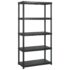 vidaXL Storage Shelf 5-Tier Black 170x40x185 cm Plastic - Image 2